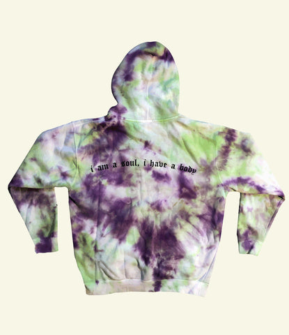 "SPIRIT THAT GIVES LIFE" HOODIE (GREEN & PURPLE)